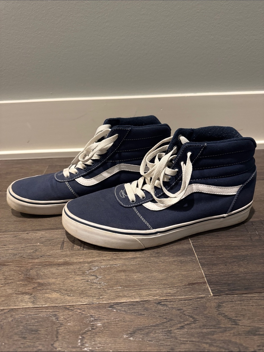 Vans Navy High-Top Canvas Sneakers with White Accents - Picture 2 of 4